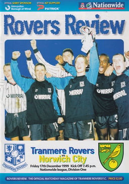 Tranmere Rovers v Norwich City Match Programme 1999-12-17